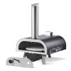 Dual Fuel Pizza Oven Outdoor, 12 in Wood Fire & Propane Gas Pizza Oven, Pellet & Propane Pizza-Maker with Thermometer