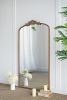Full Length Gold Arched Mirror 66" x 36" Hanging or Leaning Against Wall, for Living Room, Bedroom or Entry