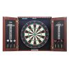 Dartboard and Cabinet Set, Ready-to-Play Bundle Official Size Dartboard Cabinet, Steel Tip Dart Hideaway Cabinet, Features LED Light, Easy Assembly