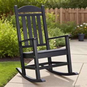 Patio HDPE Rocking Chair,Outdoor Rocking Chair,Black