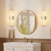 19.7'' Gold Bathroom Wall Sconce Set of 2, Modern Single Sconce Wall Lighting, Upgrated K9 Crystal Bronze Wall Light, Bedroom Vanity Sconce