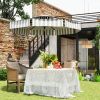 8.6FT Patio Umbrella, UPF 30+ Outdoor Market Umbrella, 2-Tier Vented Patio Table Umbrella with Crank 8 Ribs