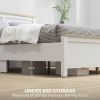 Full Bed Frame with Headboard, Modern Platform Bed Frame with Wooden Slats, No Box Spring Needed, Easy Assembly, White