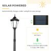 Solar Post Light 94.5" Outdoor Vintage Street Lamp Solar Powered for Garden Pathway Driveway Black