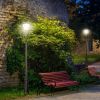 Solar Post Light 94.5" Outdoor Vintage Street Lamp Solar Powered for Garden Pathway Driveway Black