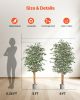 5FT Artificial Ficus Tree with Black Pot, Tall Faux Ficus Plant with Natural Wood Trunk and Realistic Green Leaves, Indoor Fake Silk Tree for Home