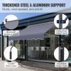 VEVOR Manual Retractable Awning, 118" Outdoor Retractable Patio Awning Sunshade Shelter