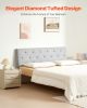 Headboard, Full Size Headboard with Adjustable Height, Comfortable Diamond Tufted for Full Size Bed, W 56.3 x H(35.6-47.4)inches, Ideal for Bedroom