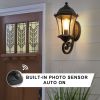 1-Pack Vintage Wall-Mounted Outdoor Lantern Light – Elegant Black Metal Sconce for Porch, Patio, and Garden Lighting (Bulb Not Included)