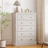 31" Wide Farmhouse Chest of Drawers with 5 Drawers, Dresser for Bedroom with Wood Top for Living Room, Dirty Oak