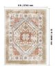 Area Rug, 9 x 12 ft Large Washable Rug, Non-Slip and Tear-Resistant Soft Carpet, Pet & Child Friendly Vintage Area Rugs, Indoor Mat for Bedroom