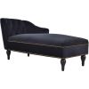 58" Velvet Chaise Lounge; Button Tufted Right Arm Facing Lounge Chair with Nailhead Trim & Solid Wood Legs for Living Room or Office; Sleeper Lounge S