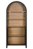 61" Tall Arched Cabinets,Bookcase with storage,Mid-Century Modern 5-Tier Bookshelf with Door,Black