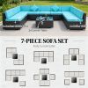 7-piece courtyard furniture set, outdoor segmented sofa set, garden set