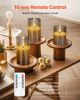 Gray Flickering Flameless Candles, Set of 3 Battery Operated Flameless Led Candles with 10-Key Remote and Timer