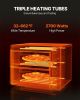 Commercial Pizza Oven Countertop, 14-Inch Double Deck Layer, Stainless Steel Electric Pizza Oven with Stone and Handle