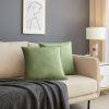 2-Pack Linen Pillows, 20"x20" Dark Cilantro