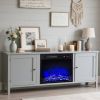 18 Inch 750W/1500W Electric Fireplace Insert with Remote Control and Adjustable Flame Colors