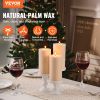 3 Pack White Unscented Pillar Candles, 65 Hours Long Burning Pillar Candle, 3 x 6 Inch Smokeless Unscented Candles, Natural Palm Wax Candles for Home