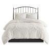 3 Piece Tufted Cotton Chenille Damask Duvet Cover Set