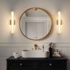 19.7'' Gold Bathroom Wall Sconce Set of 2, Modern Single Sconce Wall Lighting, Upgrated K9 Crystal Bronze Wall Light, Bedroom Vanity Sconce