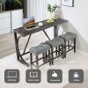 4-Piece Bar Table Set with Power Outlet, Dining Bar Table and Chairs Set,Bar Table Set with 3 Padded Stools for Living Room, Dining Room, Game Room