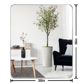 Deep Frame 30" x 36" Rectangle Mirror (Color: Silver)