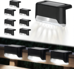 16/32PCS solar outdoor light, spring camping outdoor light, outdoor LED step light, solar charging, suitable for balconies, terraces, stairs, fences (Color: White light 8PCS)